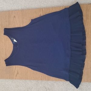 Francesca's Blue Tank with Ruffles
